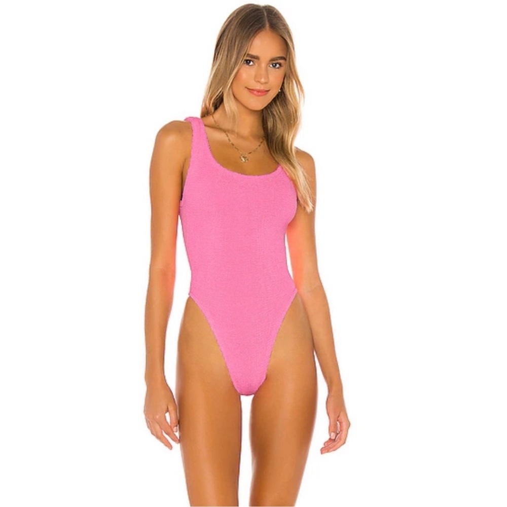 Hunza G Bright Pink One Piece Swimsuit Bubblegum